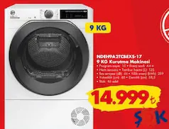 HOOVER NDEH9A2TCBEXS-17 9 KG ISI POMPALI ÇAMAŞIR KURUTMA MAKİNESİ fiyat ve kampanya bilgisi